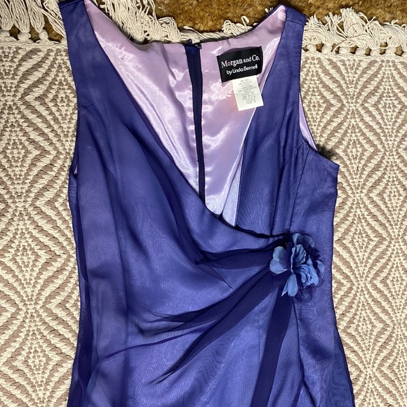 Morgan and Co. by Linda bernell size 8 bridesmaids dress blue periwinkle - Picture 3 of 9